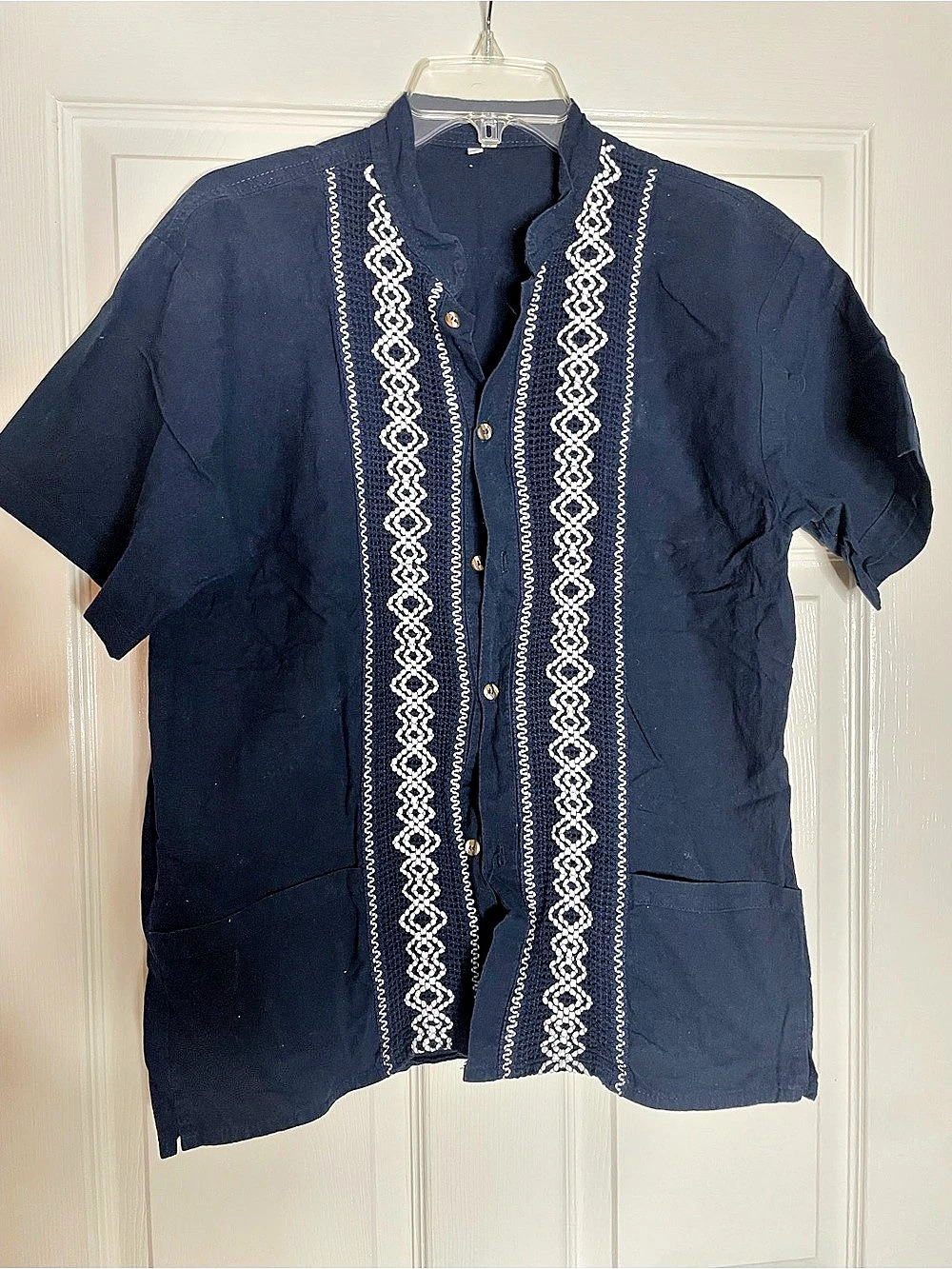 Men's Embroidered Button Front Shirt